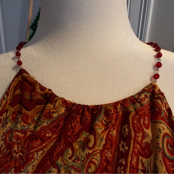 Silk  Halter Maxi Dress with beading on neckline - Picture 14 of 15